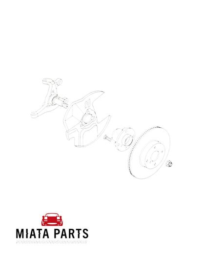 Genuine Mazda MX5 NA/NB front hub dust cover diagram from Miata Parts NZ for 1989-2005 models